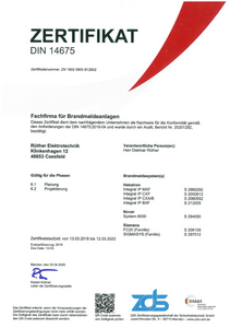 Zertifikat DIN 14675